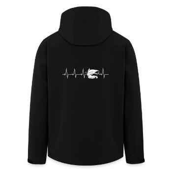 Panzerwels catfish fisherman angler heartbeat gift - Men’s Recycled Softshell Jacket by Stanley/Stella - black - Back - AI Model Male 185 light (185cm)