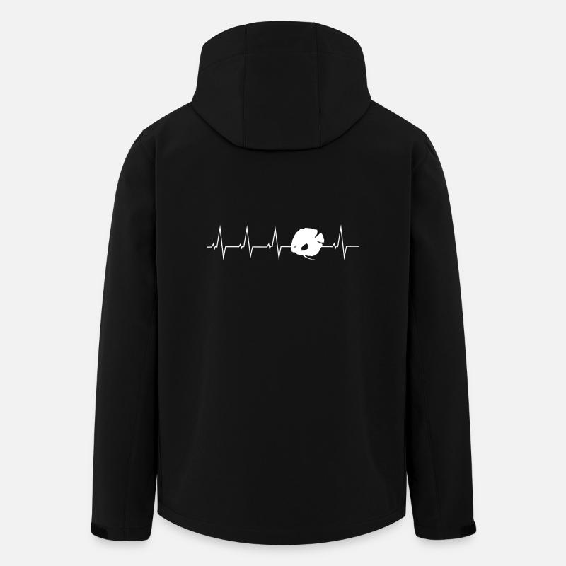 Diskus Diskusfisch Fischer Angler Herzschlag Gesch - Recycelte Männer Softshell-Jacke von Stanley/Stella - Schwarz