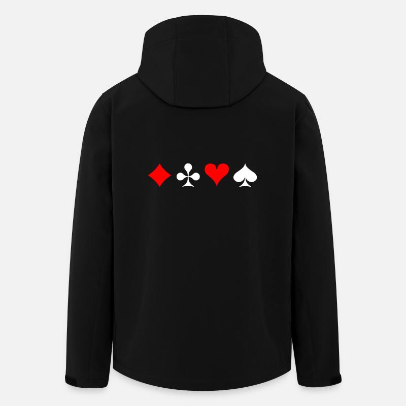 Karten Symbole - Karo Kreuz Herz Pik - Recycelte Männer Softshell-Jacke von Stanley/Stella - Schwarz