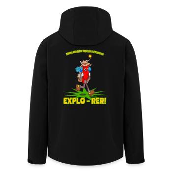 Explo-rer Lustige Abenteuer, Wanderer und Ausflüge - Recycelte Männer Softshell-Jacke von Stanley/Stella - Schwarz - Hinten - AI Model Male 185 light (185cm)
