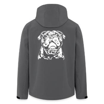 Bulldogge Ball Balljunkie Hunde Wilsigns - Recycelte Männer Softshell-Jacke von Stanley/Stella - Schwarz - Hinten - AI Model Male 185 light (185cm)