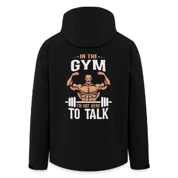 Bodybuilding T-shirt - In the Gym Not Here to Talk - Veste softshell homme en polyester recyclé Stanley/Stella - noir - Dos - AI Model Male 185 light (185cm)