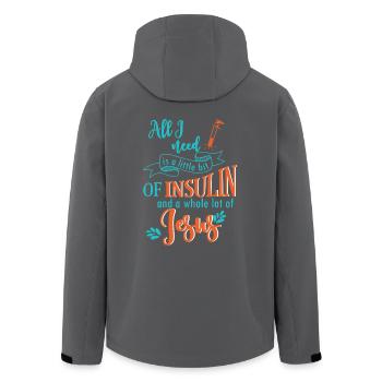 Diabetics All I Need Is A Little Bit - Men’s Recycled Softshell Jacket by Stanley/Stella - anthracite - Back - AI Model Male 185 light (185cm)