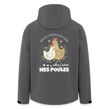 J'aime mes poules - Veste softshell homme en polyester recyclé Stanley/Stella - noir - Dos - AI Model Male 185 light (185cm)