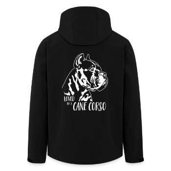 Loved by a Cane Corso Dog Dog Wilsigns - Men’s Recycled Softshell Jacket by Stanley/Stella - black - Back - AI Model Male 185 light (185cm)