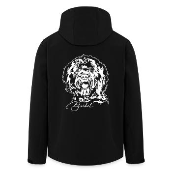 BARBET Hunde Portrait Hund Wilsigns - Recycelte Männer Softshell-Jacke von Stanley/Stella - Schwarz - Hinten - AI Model Male 185 light (185cm)
