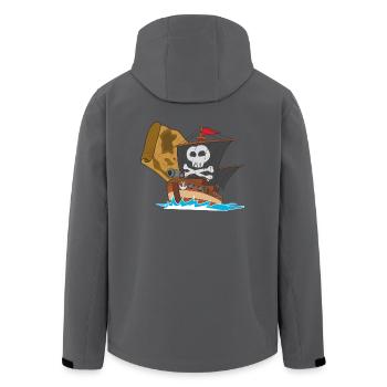 pirate ship boat pirate pirate ship ship skull5 - Men’s Recycled Softshell Jacket by Stanley/Stella - black - Back - AI Model Male 185 light (185cm)