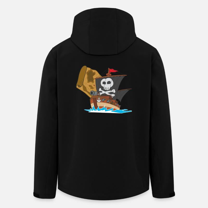 bateau pirate bateau bateau pirate skull5 - Veste softshell homme en polyester recyclé Stanley/Stella - noir