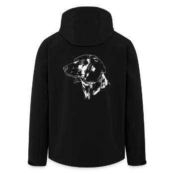 BAYERISCHER GEBIRGSSCHWEIßHUND Jagdhunde Wilsigns - Recycelte Männer Softshell-Jacke von Stanley/Stella - Schwarz - Hinten - AI Model Male 185 light (185cm)