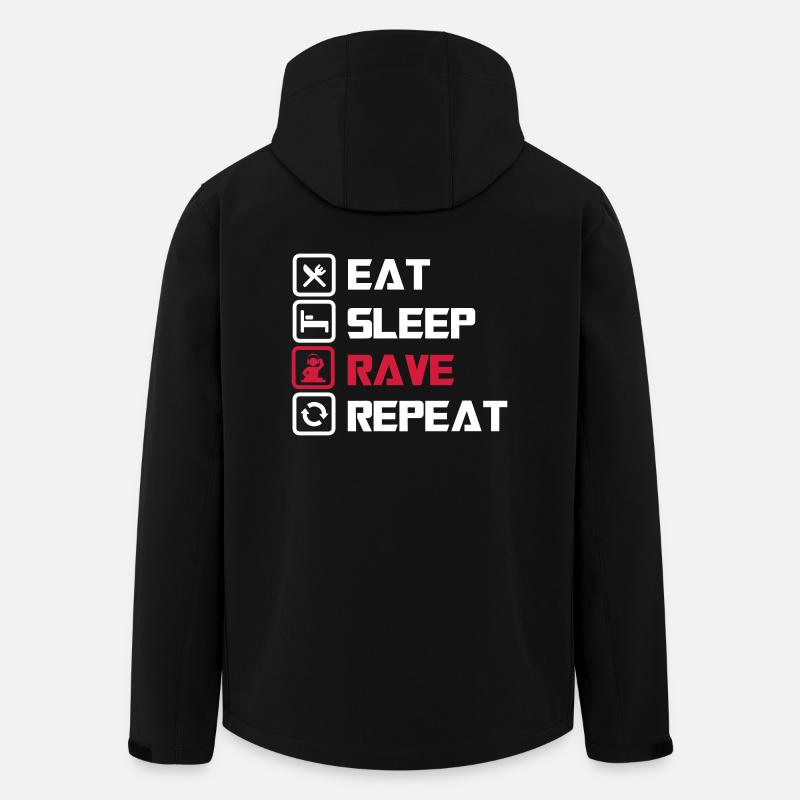 sleep Rave repeat - Men’s Recycled Softshell Jacket by Stanley/Stella - black