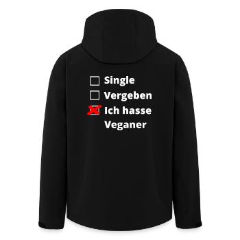 Ich hasse Veganer - Recycelte Männer Softshell-Jacke von Stanley/Stella - Schwarz - Hinten - AI Model Male 185 light (185cm)