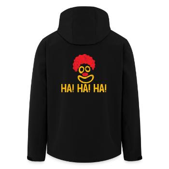 Clown: Ha! Ha! Ha! - Gift - Men’s Recycled Softshell Jacket by Stanley/Stella - black - Back - AI Model Male 185 light (185cm)