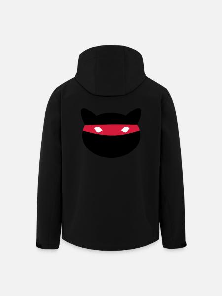 Ninja Katze - Recycelte Männer Softshell-Jacke von Stanley/Stella - Schwarz