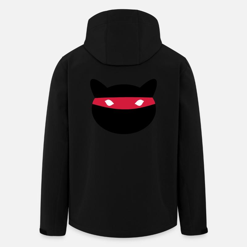 Ninja Katze - Recycelte Männer Softshell-Jacke von Stanley/Stella - Schwarz