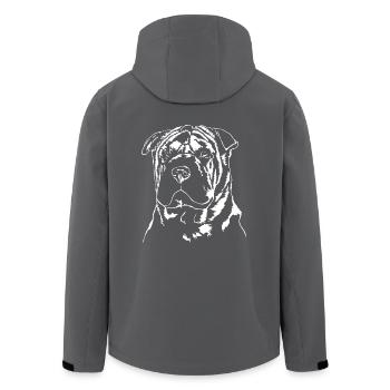 SHAR PEI Portrait Portrait de chien de Wilsign - Veste softshell homme en polyester recyclé Stanley/Stella - noir - Dos - AI Model Male 185 light (185cm)