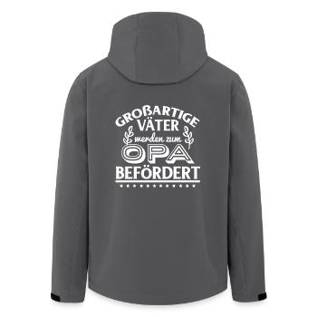 Großartige Väter werden zum Opa befördert - Recycelte Männer Softshell-Jacke von Stanley/Stella - Anthrazit - Hinten - AI Model Male 185 light (185cm)