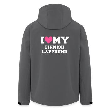 I love my Finnish Lapphund - Veste softshell homme en polyester recyclé Stanley/Stella - charbon - Dos - AI Model Male 185 light (185cm)