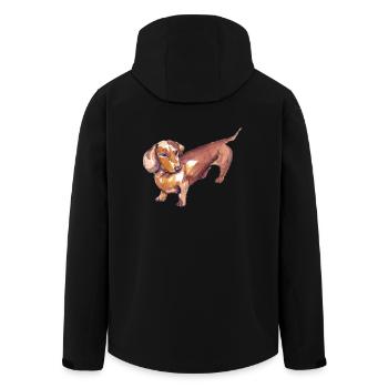 Dackel - Recycelte Männer Softshell-Jacke von Stanley/Stella - Schwarz - Hinten - AI Model Male 185 light (185cm)
