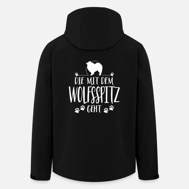DIE MIT WOLFSSPITZ GEHT Hundespruch Hunde - Recycelte Männer Softshell-Jacke von Stanley/Stella - Schwarz