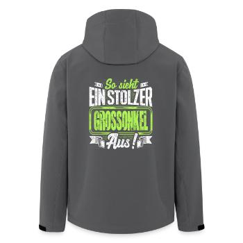 Großonkel - stolz - Recycelte Männer Softshell-Jacke von Stanley/Stella - Schwarz - Hinten - AI Model Male 185 light (185cm)