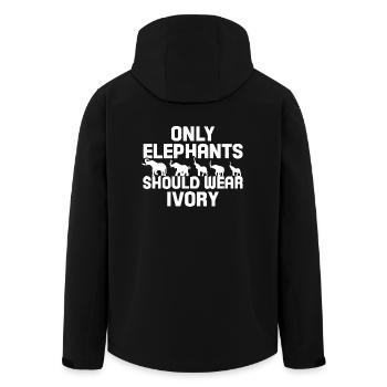 Seuls les éléphants doivent porter une chemise en ivoire - Veste softshell homme en polyester recyclé Stanley/Stella - noir - Dos - AI Model Male 185 light (185cm)