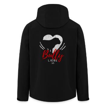 Englische Bulldogge Liebe mit Herz - Recycelte Männer Softshell-Jacke von Stanley/Stella - Schwarz - Hinten - AI Model Male 185 light (185cm)