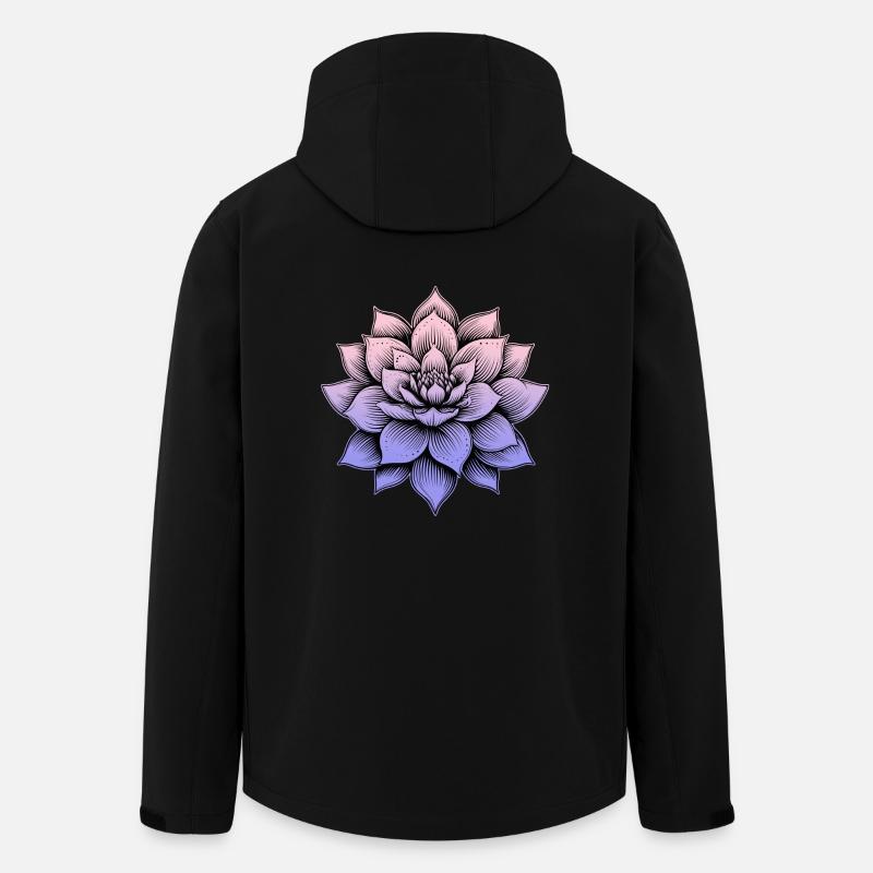 Fleur de lotus - Veste softshell homme en polyester recyclé Stanley/Stella - noir