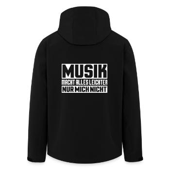 Musik macht alles leichter nur mich nicht - Recycelte Männer Softshell-Jacke von Stanley/Stella - Schwarz - Hinten - AI Model Male 185 light (185cm)