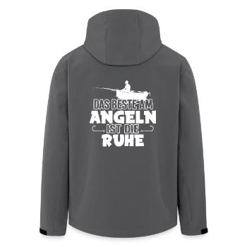 Für Fischer und Angler ist das Angeln das Hobby - Recycelte Männer Softshell-Jacke von Stanley/Stella - Anthrazit - Hinten - AI Model Male 185 light (185cm)