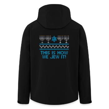 Ugly Hanukkah, Chanukkah, Lichterfest, Geschenk - Recycelte Männer Softshell-Jacke von Stanley/Stella - Schwarz - Hinten - AI Model Male 185 light (185cm)
