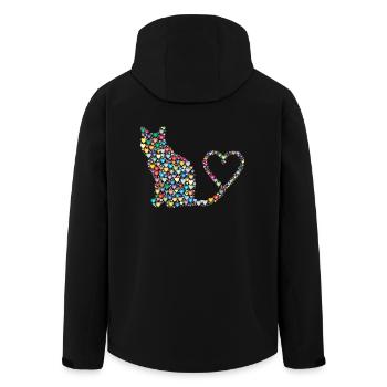 Heart Hearts Heart I Love You I Love You U23 - Men’s Recycled Softshell Jacket by Stanley/Stella - black - Back - AI Model Male 185 light (185cm)