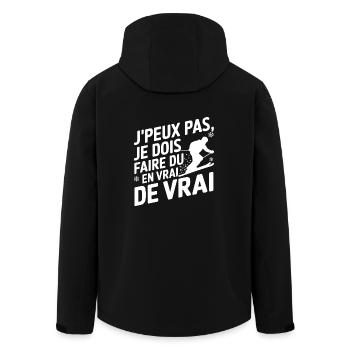 je dois faire du Ski - Veste softshell homme en polyester recyclé Stanley/Stella - noir - Dos - AI Model Male 185 light (185cm)