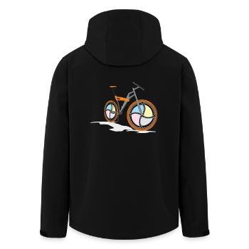 bicycle mountain bike cyclist mountainbike fahrrad - Recycelte Männer Softshell-Jacke von Stanley/Stella - Schwarz - Hinten - AI Model Male 185 light (185cm)