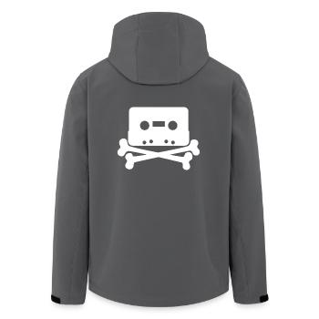 Kassette Totenkopf - Recycelte Männer Softshell-Jacke von Stanley/Stella - Anthrazit - Hinten - AI Model Male 185 light (185cm)
