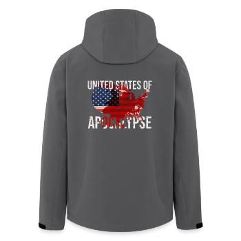 United States of Apocalypse - Men’s Recycled Softshell Jacket by Stanley/Stella - anthracite - Back - AI Model Male 185 light (185cm)