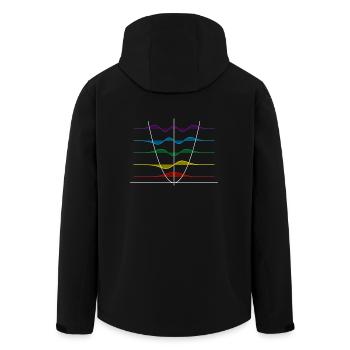 Harmonischer Oszillator - Recycelte Männer Softshell-Jacke von Stanley/Stella - Schwarz - Hinten - AI Model Male 185 light (185cm)