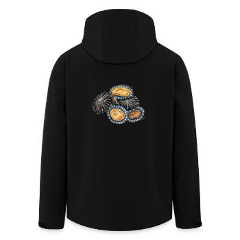 Lapas - sea food - patelle - Men’s Recycled Softshell Jacket by Stanley/Stella - black - Back - AI Model Male 185 light (185cm)