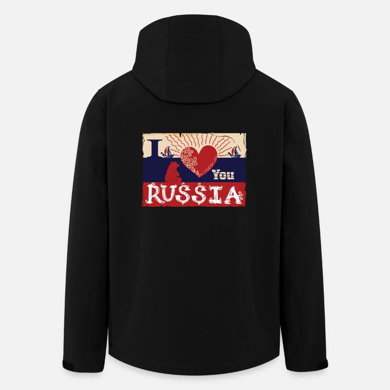 I love you Russia - Recycelte Männer Softshell-Jacke von Stanley/Stella - Schwarz