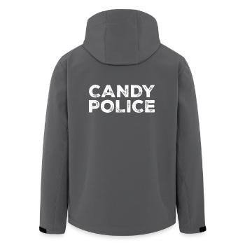 Halloween Costume Funny Candy Police Gift - Men’s Recycled Softshell Jacket by Stanley/Stella - black - Back - AI Model Male 185 light (185cm)