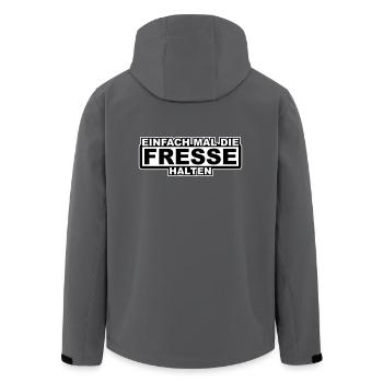 Einfach mal die Fresse Halten Umrandung - Recycelte Männer Softshell-Jacke von Stanley/Stella - Anthrazit - Hinten - AI Model Male 185 light (185cm)