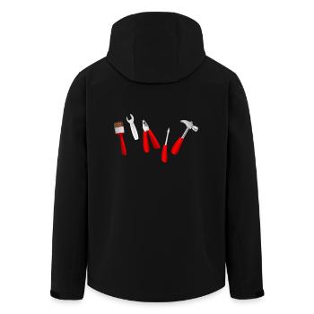 tool tools brush hammer screwdriver pliers - Men’s Recycled Softshell Jacket by Stanley/Stella - black - Back - AI Model Male 185 light (185cm)
