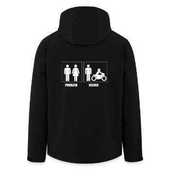 Motorcycle tshirt gift funny motorcyclist - Men’s Recycled Softshell Jacket by Stanley/Stella - black - Back - AI Model Male 185 light (185cm)