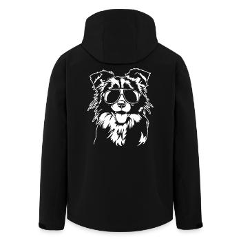 Border Collie cool Portrait Hund Hütehund Wilsigns - Recycelte Männer Softshell-Jacke von Stanley/Stella - Schwarz - Hinten - AI Model Male 185 light (185cm)