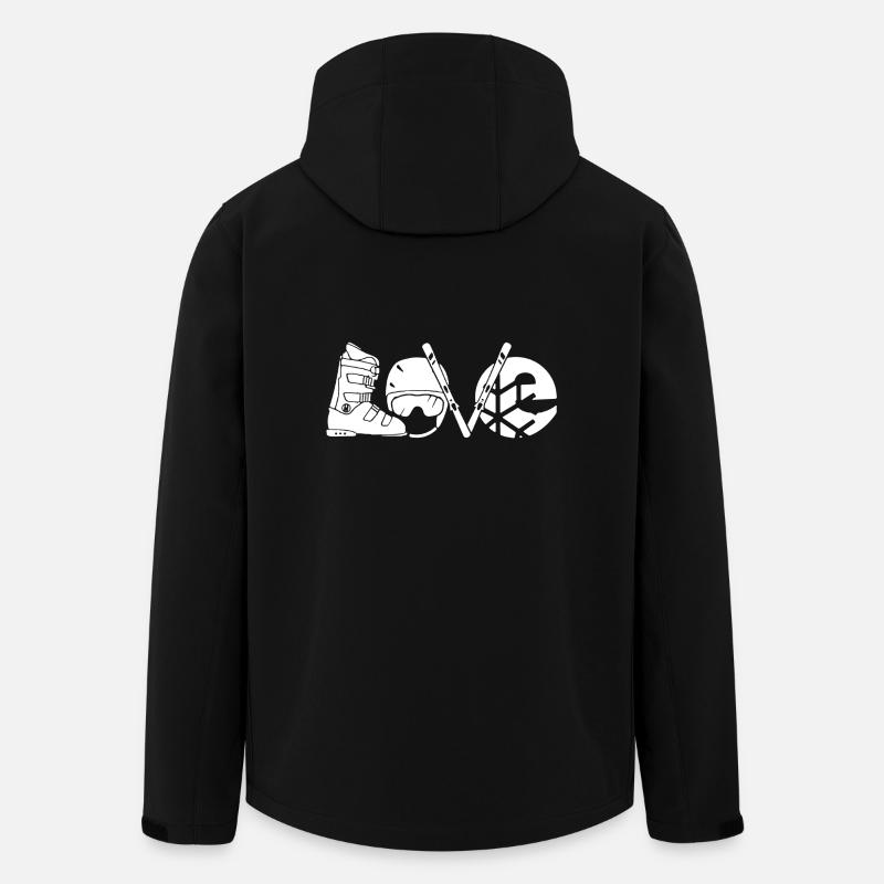Skiing Love Shirt - Men’s Recycled Softshell Jacket by Stanley/Stella - black