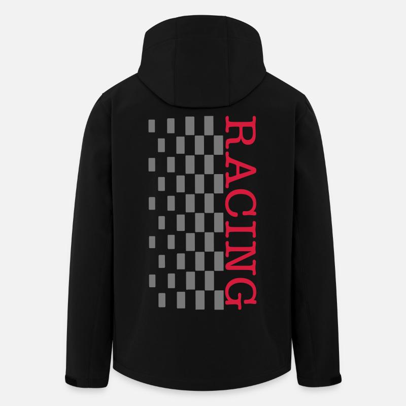 Drapeau de course - Veste softshell homme en polyester recyclé Stanley/Stella - noir