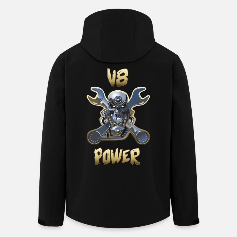 Moteur v8 Power Gold - Veste softshell homme en polyester recyclé Stanley/Stella - noir