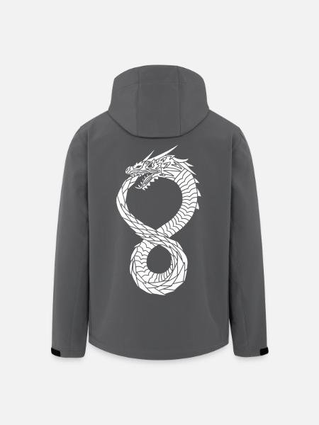 White Infinite Dragon - Men’s Recycled Softshell Jacket by Stanley/Stella - black