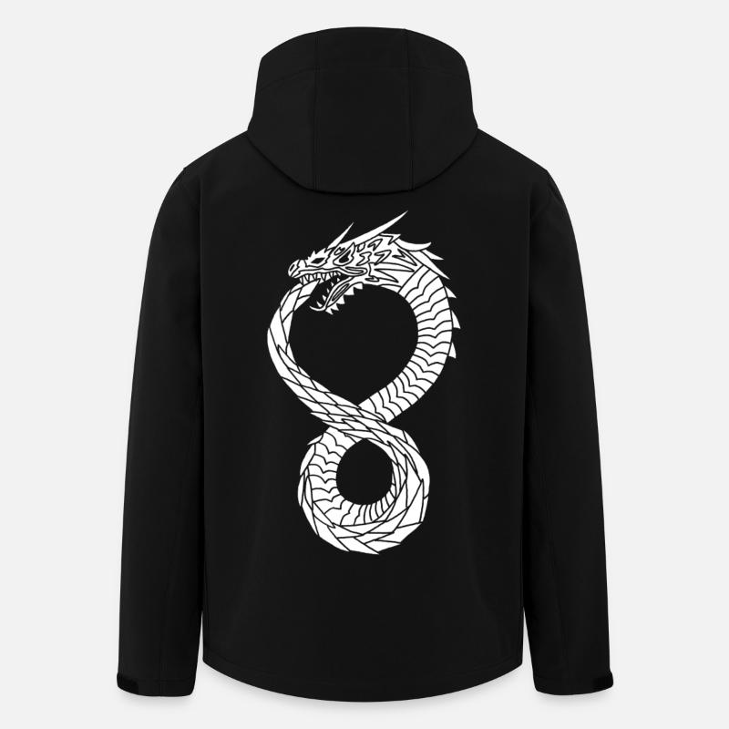 White Infinite Dragon - Men’s Recycled Softshell Jacket by Stanley/Stella - black