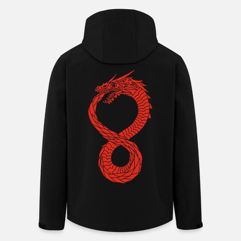 Red Infinite Dragon - Men’s Recycled Softshell Jacket by Stanley/Stella - black