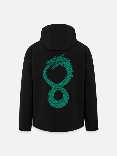 Green Infinite Dragon - Men’s Recycled Softshell Jacket by Stanley/Stella - black